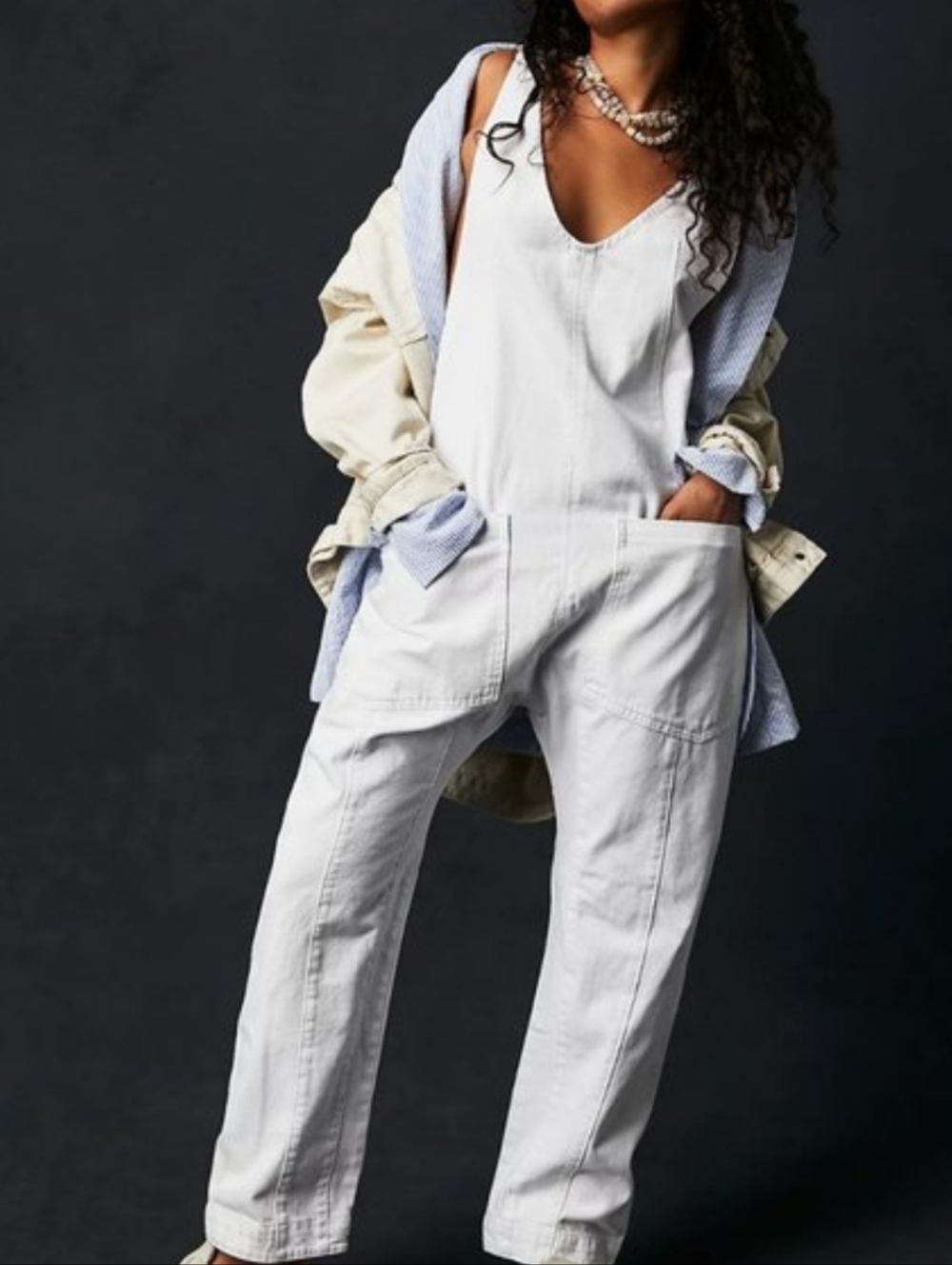 We The Free Free People Hi Roller Overalls M